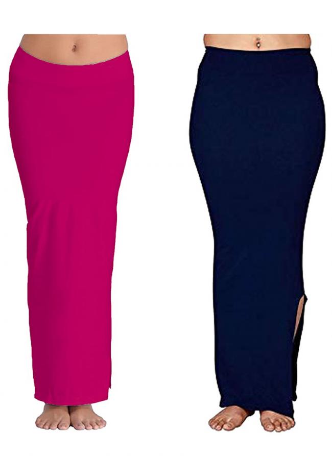 Lycra Pink And Navy Blue Casual Wear Plain Shapewear